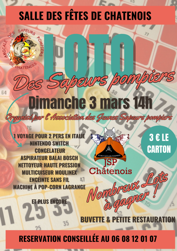 LOTO DES JSP ET DES POMPIERS DE CHATENOIS